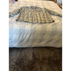 WRANGLER OUTDOORS Blue/Yellow Plaid Men's Size 3XL